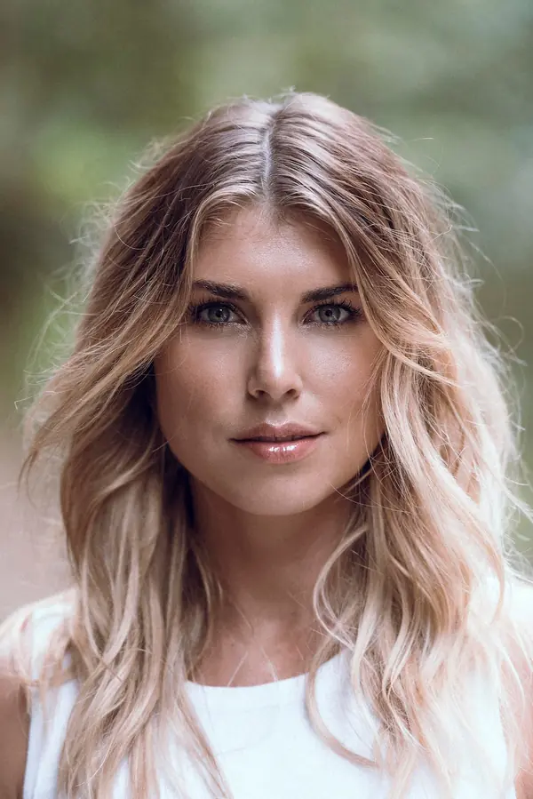 Portrait of a blonde model with fresh, natural makeup